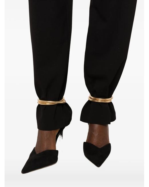 SIMONA CORSELLINI Black Anklet-Detail Trousers