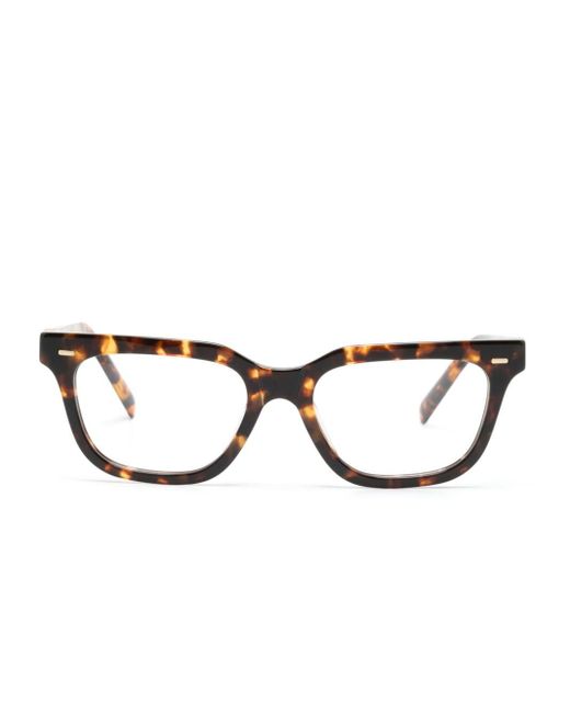 Miu Miu Brown Eckige Brille in Schildpattoptik