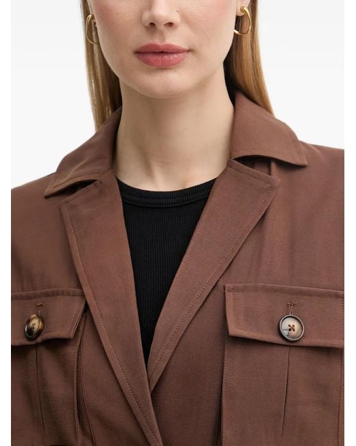GAUDI Brown Belted Multi-Pocket Jacket
