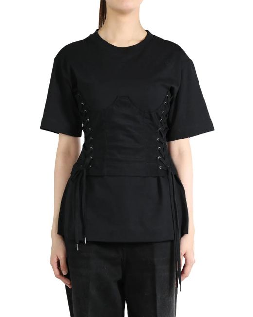 Simone Rocha Black Corset-Style T-Shirt