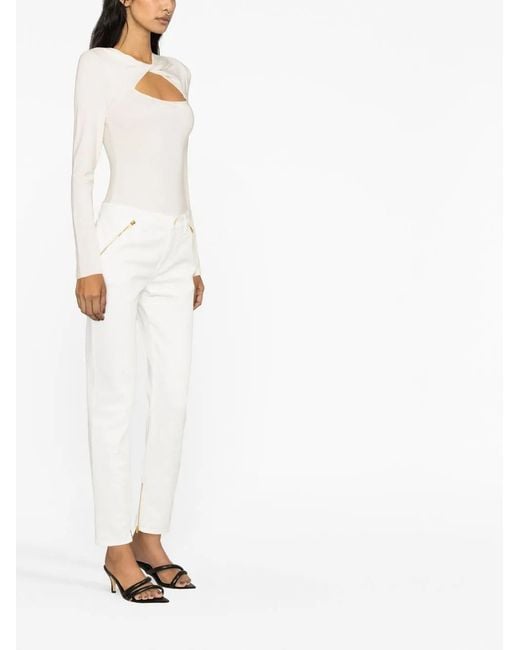 Tom Ford White Zip-Detail Tapered Jeans