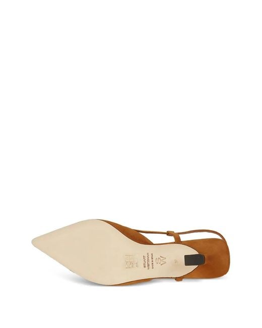 Stuart Weitzman Brown Slingback Suede Pumps