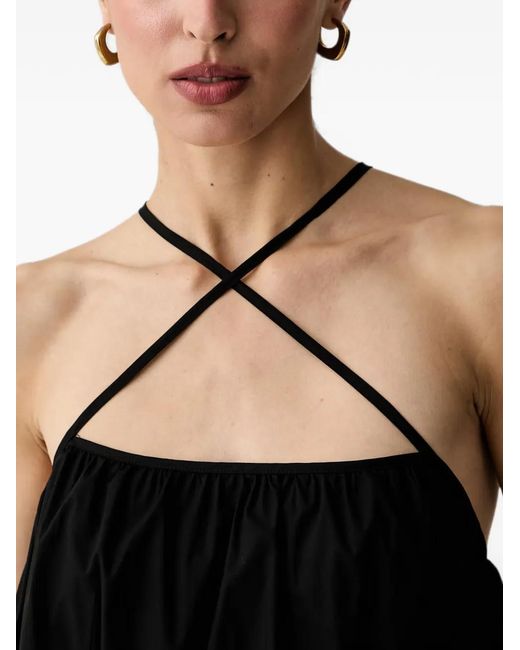 Benetton Black Criss-Cross-Strap Loose Maxi Dress