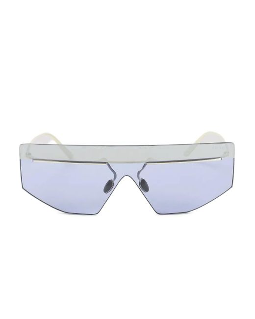 Prada Blue Shield-Frame Sunglasses for men