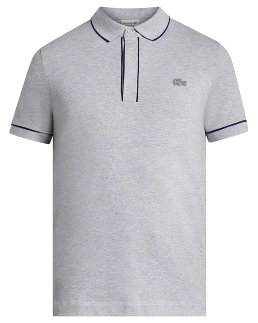 Lacoste Gray Logo-Patch Polo Shirt for men