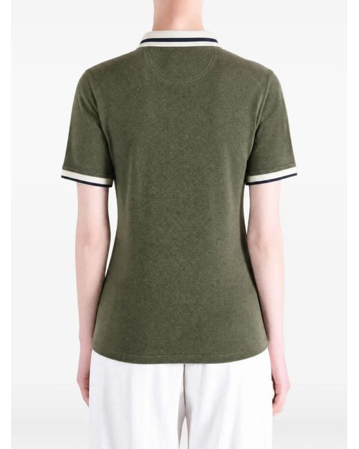 Barbour Green Contrast-Trim Logo-Embroidered Polo Shirt for men