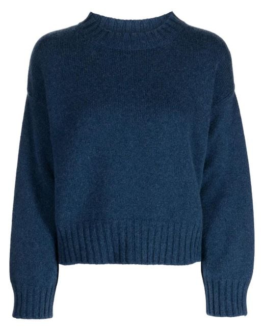 Pringle of Scotland Blue Cropped Cashmere Jumper