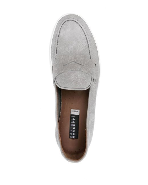 Fratelli Rossetti White Penny-slot Leather Loafers for men