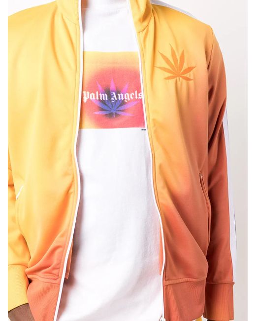 Palm Angels Orange Veste De Sport À Effet Dégradé for men