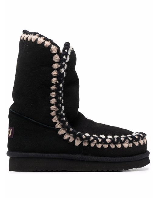 Botas Eskimo con detalle sobrehilado Mou de color Negro | Lyst