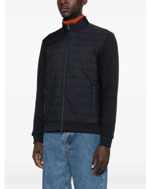 Fay Blue Quilted-Panelled Jacket for men