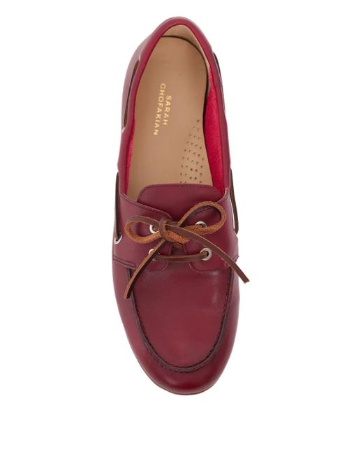 Mocassini Moon Basket di Sarah Chofakian in Red
