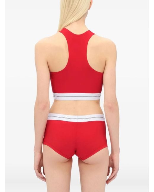 MSGM Red Racerback Logo-Band Tank Top