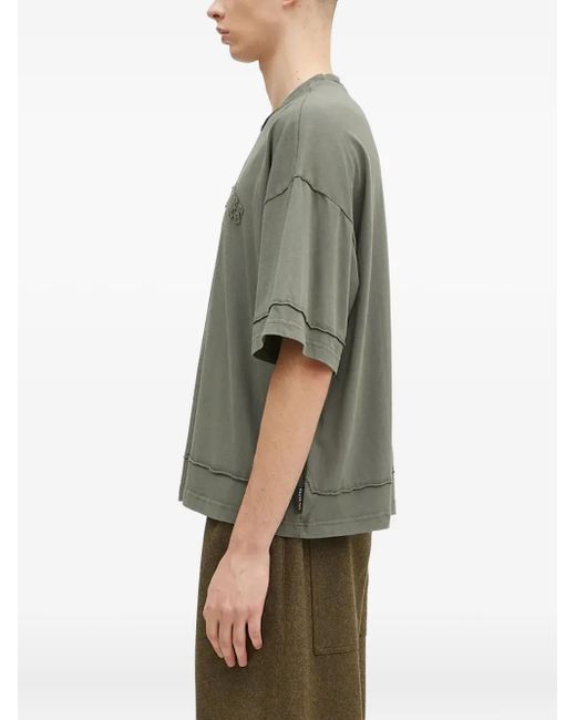 Alpha Industries Gray Open Edge Embroidered T-Shirt for men