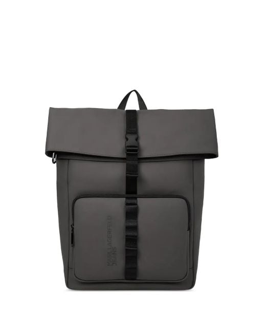 Mochila con parte superior plegable Karl Lagerfeld de hombre de color Black