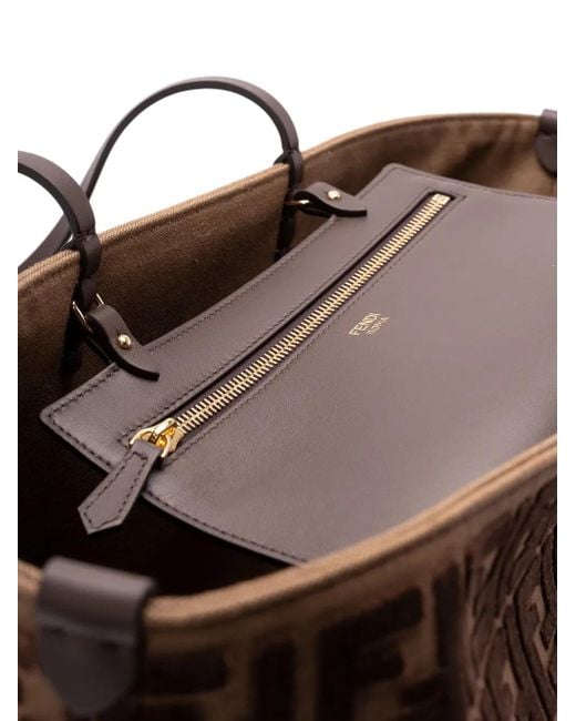 Bolso shopper con motivo del logo Fendi de color Brown