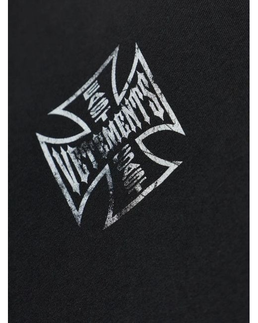 Vetements Black Logo-Print T-Shirt for men