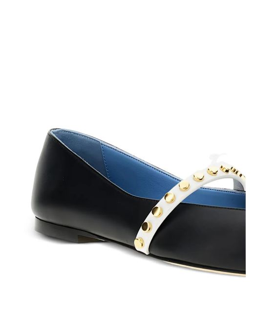 Alexander McQueen スタッズ フラットパンプス Black