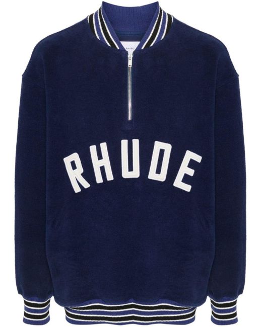 Sweat zippé à patch logo Rhude pour homme en coloris Blue