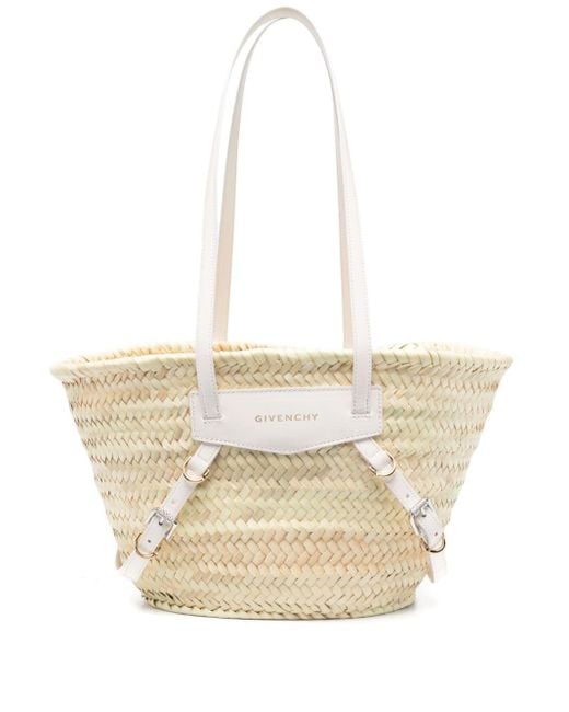 Givenchy White Woven Straw Shoulder Bag