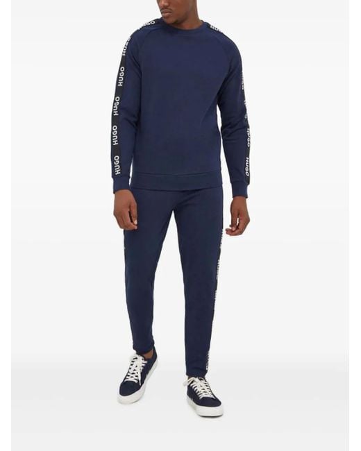 HUGO Blue Logo-Tape Sweatshirt for men