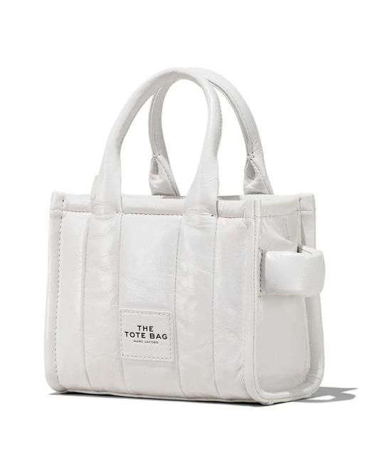 Marc Jacobs White The Shiny Crinkle Crossbody Tote Bag