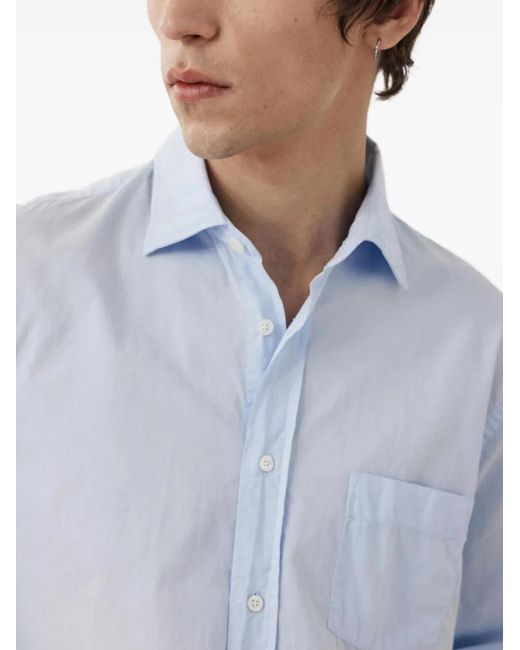 Hartford Blue Paul Cotton-Twill Shirt for men