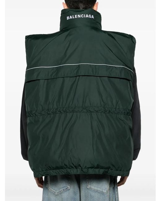 Balenciaga Green Logo-Print Gilet
