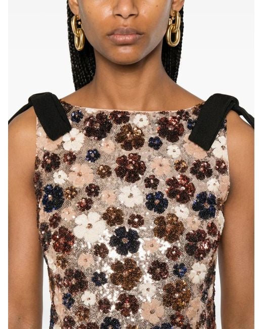 N°21 Brown Sequinned Midi Dress