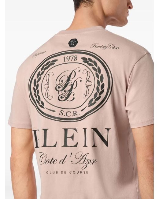 T-Shirt Club The Course di Philipp Plein in Pink da Uomo