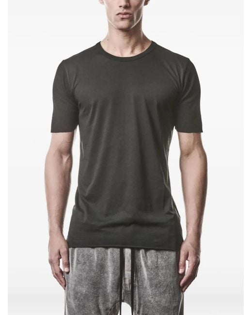 Thom Krom Black Ribbed-Panel T-Shirt for men