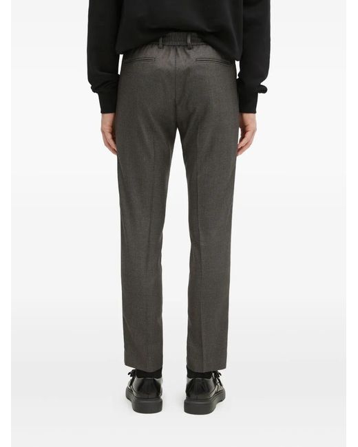 Paul Smith Black Check-Pattern Elastic-Back Trousers for men