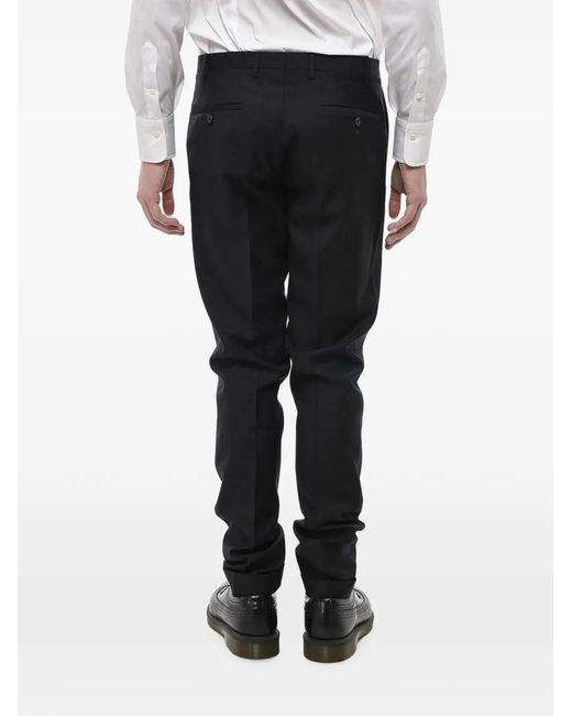 Corneliani Black Belt-Loop Tailored Trousers for men