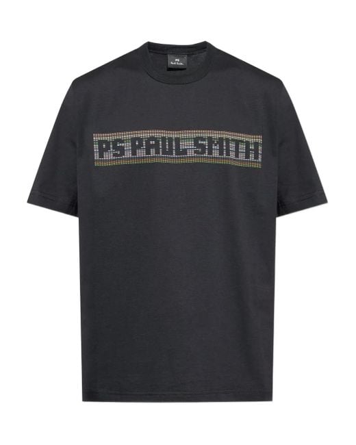 Paul Smith Black Logo-Print T-Shirt for men