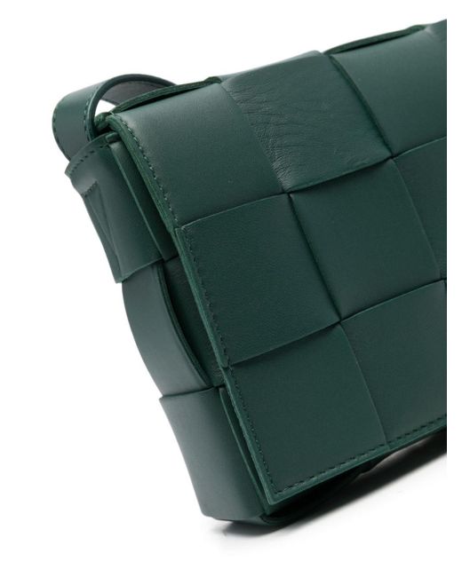 Bottega Veneta Green Cassette Leather Cross Body Bag
