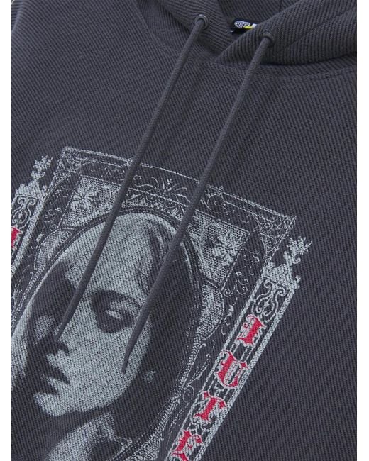 Iuter Gray Fallen Love Graphic-Print Drawstring Hoodie for men