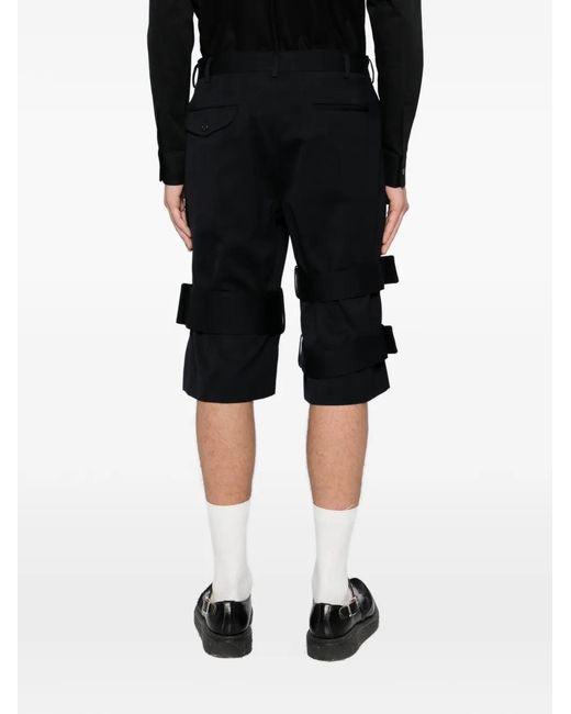 Comme des Garçons Black Buckle Strap Shorts for men