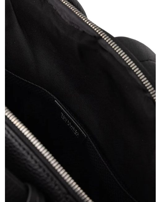 Trussardi Black Logo-Print Pebbled Backpack for men