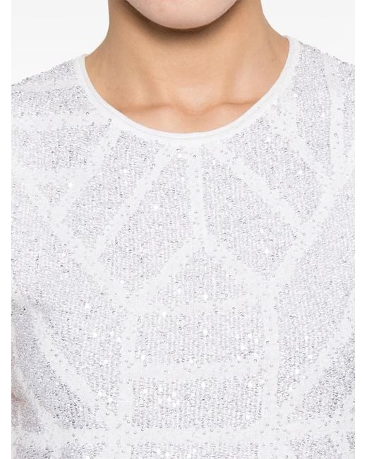 Circus Hotel White Sequinned Sleeveless Top