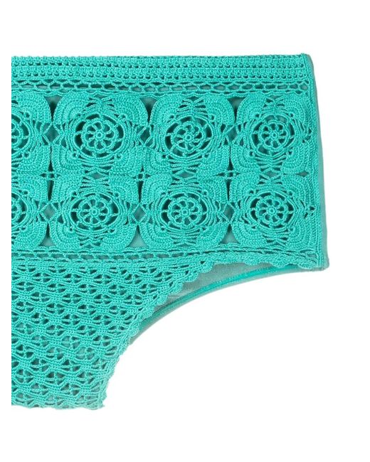 Amir Slama Blue Crochet Swim Trunks for men