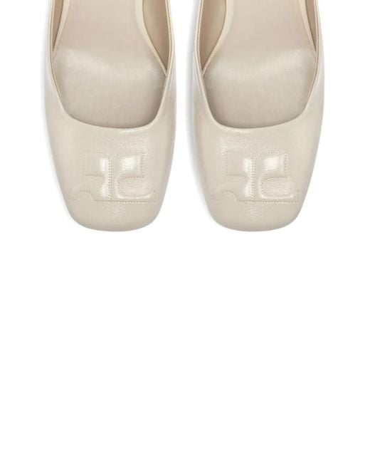 Courreges Natural Slingback Heeled Pumps