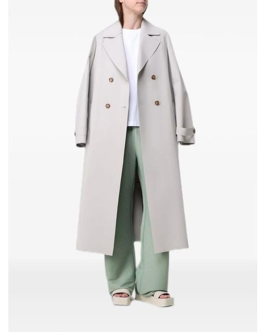 Max Mara White Double-Breasted Trench Coat