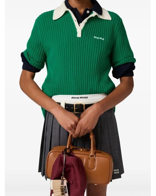 Top di Miu Miu in Green
