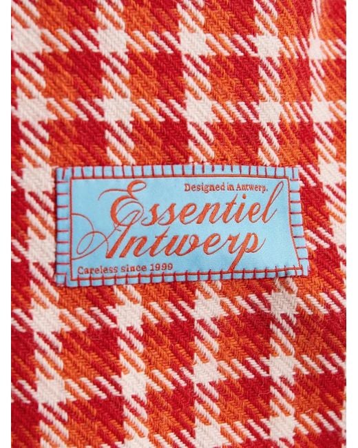 Essentiel Antwerp Red Kitten Checked Buttoned Jacket
