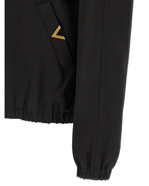 Valentino Garavani Black Logo Bomber Jacket for men