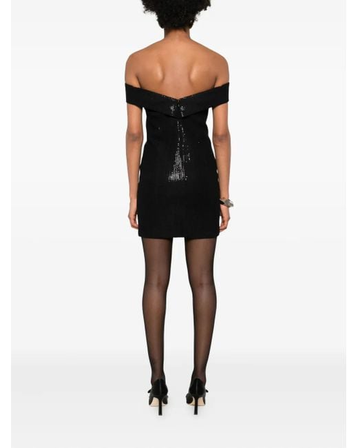 ELEH Black Sequin-Embellishment Mini Dress