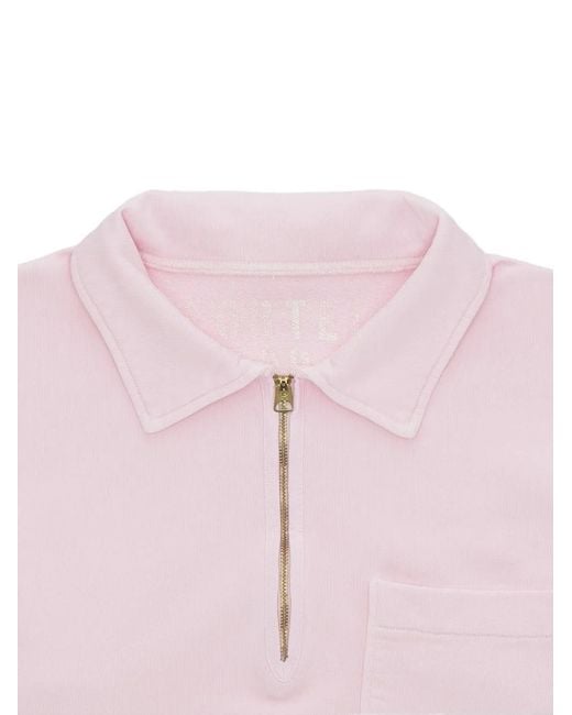 Fortela Pink Yale Half-Zip Sweatshirt for men