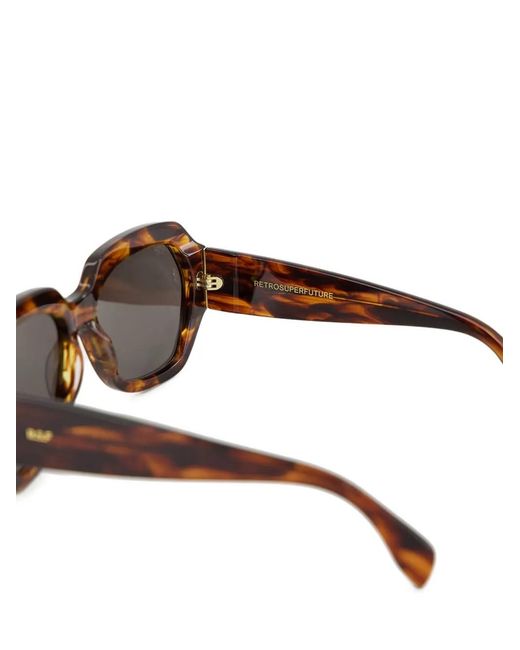 Retrosuperfuture Brown Octagonal-Frame Sunglasses