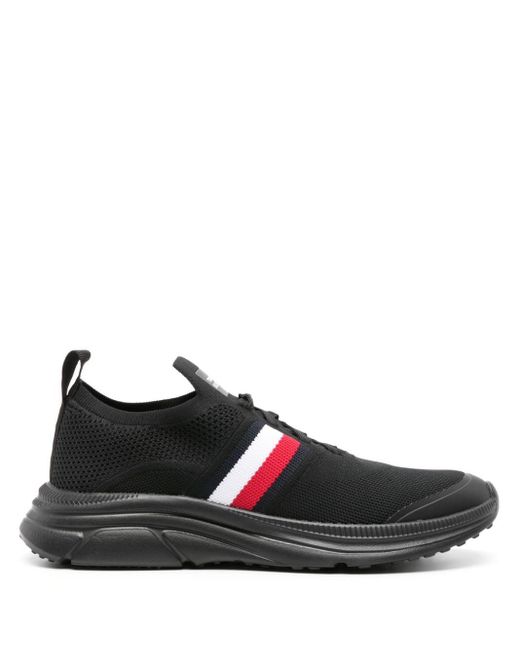 Tommy Hilfiger Black Modern Knitted Sneakers for men