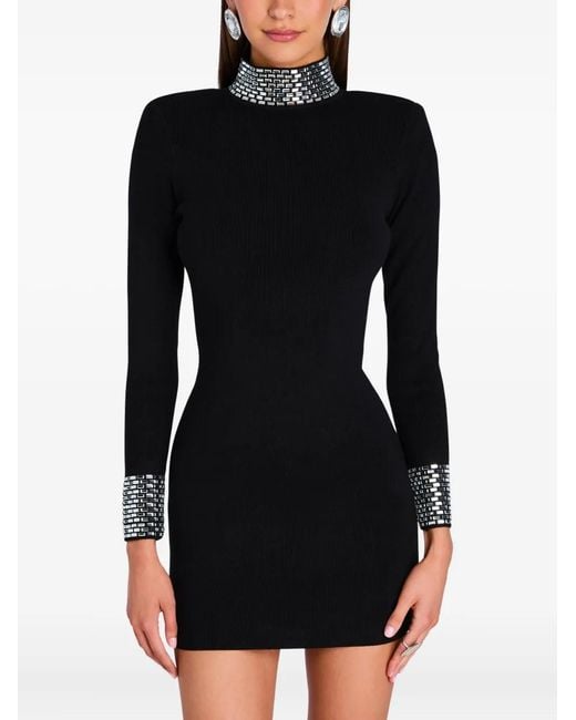 retroféte Corinth Verfraaide Mini-Jurk in het Black